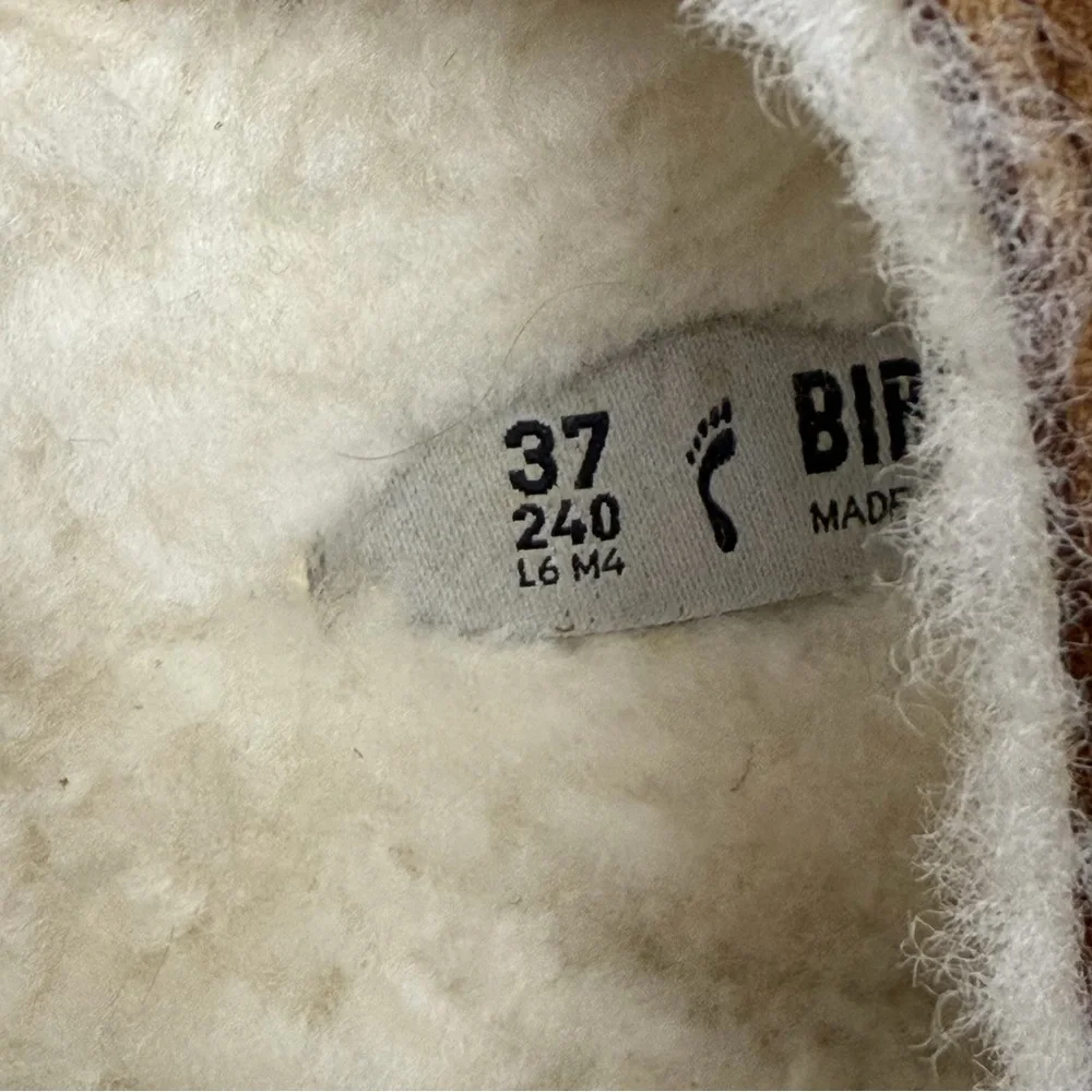 Birkenstock Brown Suede Shearling Arizona Sandals Size 37